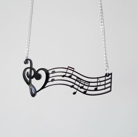 Romantic Music Note Pendant Necklace