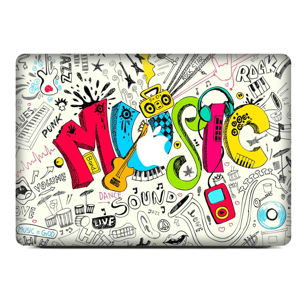 Musical Doodle Laptop Body Sticker